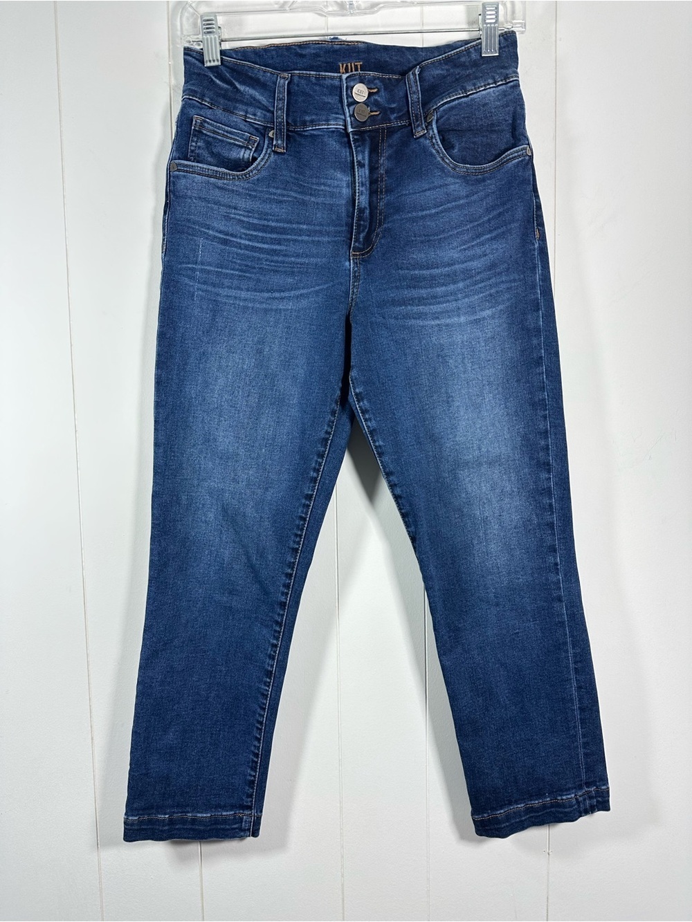 KUT from the Kloth High Rise Crop Straight Leg jeans denim size 4